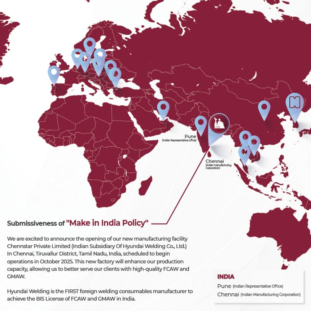 Hyundai Welding's global representative offices