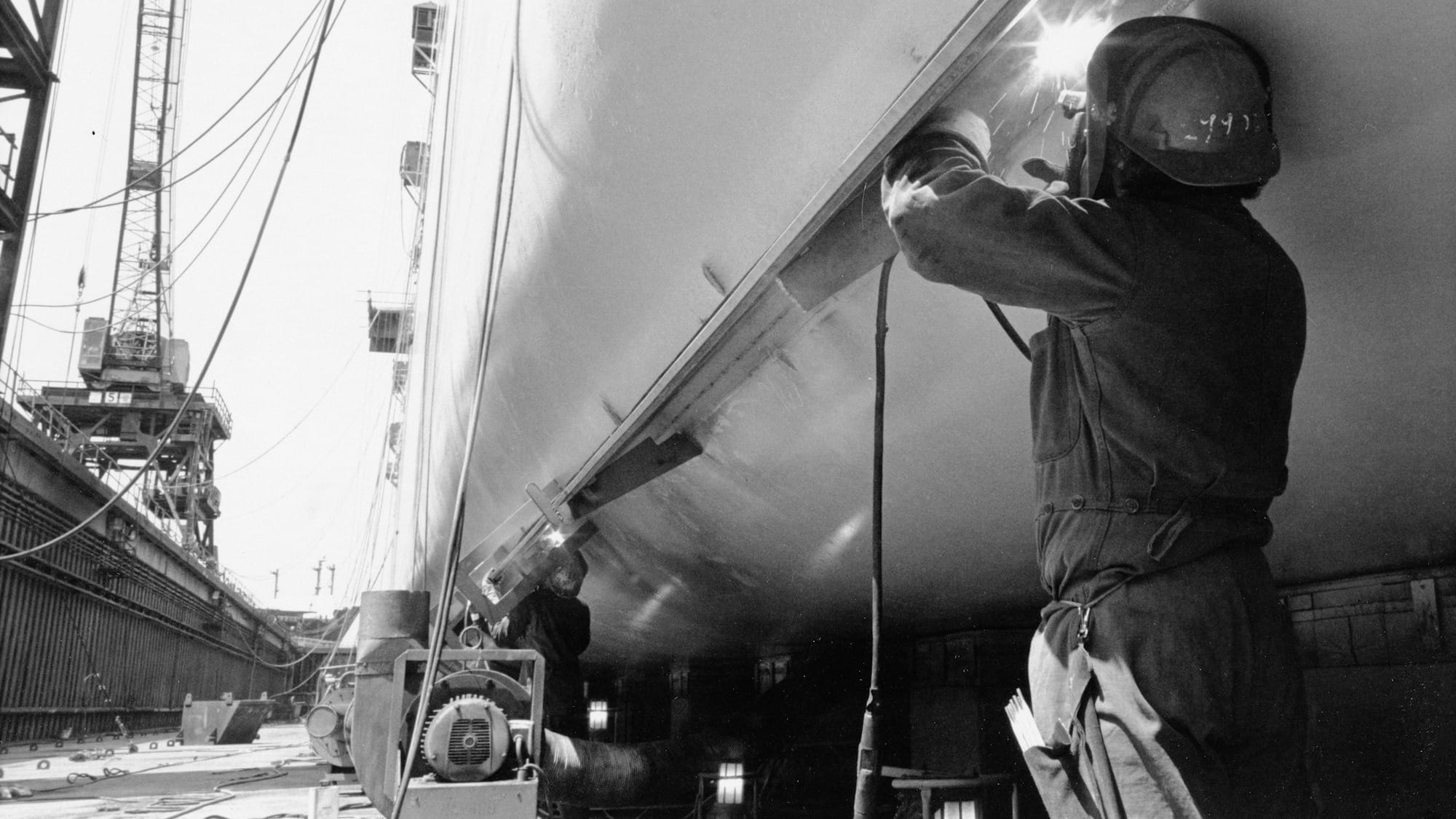 Welding at shipyard